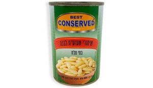 שימורי שעועית לבנה במי מלח