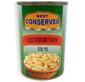 שימורי שעועית לבנה במי מלח